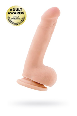 Реалистичный вибратор TOYFA RealStick Elite Vibro, TPR, телесный, 10 режимов вибрации, 18,5 см (0T-0