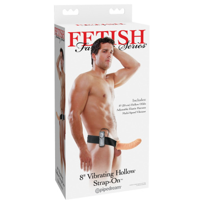Полый страпон с вибрацией телесный Fetish Fantasy Series 8 Vibrating Hollow Strap-On (3361-21 PD)