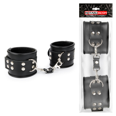 НАРУЧНИКИ кожа, цвет чёрный (NTB-80355)