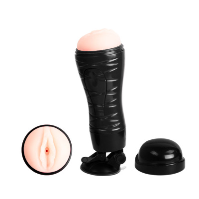 Мастурбатор FLORA на присоске, вес 666г, цвет колбы чёрный (BM-00900T48 N)