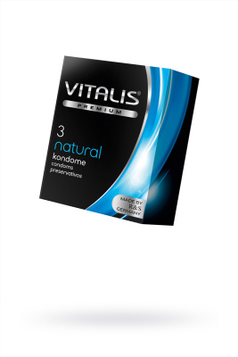 Презервативы Vitalis, premium, классические, 18 см, 5,3 см, 3 шт. (0T-00010003)