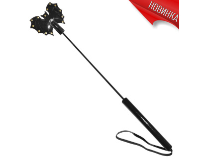 Стек с плоской хлопушкой лаковой кожи Мышь летучая (3338-10)