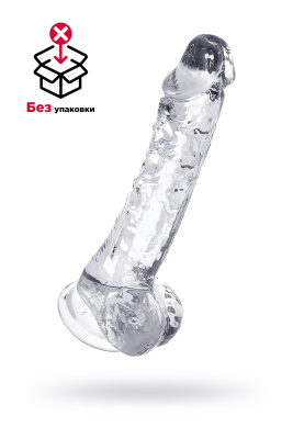Реалистичный фаллоимитатор, TPE, прозрачный, 19 см (УТ-00003600)
