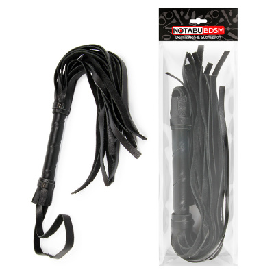 ПЛЕТЬ кожа, L хвоста 250 мм L рукояти 120 мм, цвет чёрный (NTB-80361)