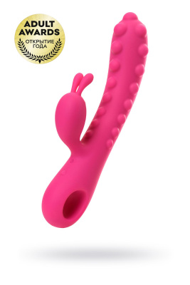 Вибратор с клиторальным стимулятором KOKOS SMON, силикон, розовый, 23 см (0T-00015034)